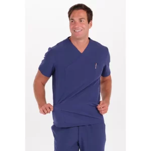 Casaca elástica hombre azul marino Dyneke 8174202: vista frontal con modelo mostrando el tejido.