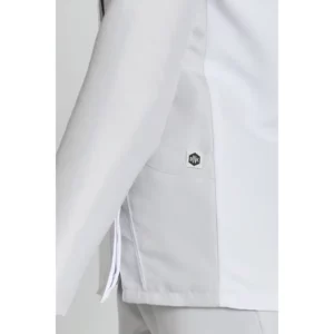 Chaqueta microfibra asimétrica m/l gris perla Dyneke 8177488: detalle del bolsillo lateral.