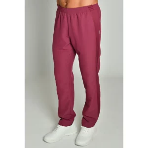 Pantalón unisex rejilla lateral granate Dyneke 8179484: vista frontal del pantalón con modelo.