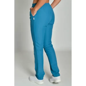 Pantalón unisex rejilla lateral azul Dyneke 8179485: vista de tres cuartos por detrás del pantalón con modelo.