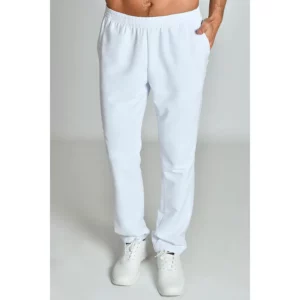 Pantalón unisex rejilla lateral blanco Dyneke 8179570: vista frontal del pantalón con modelo.