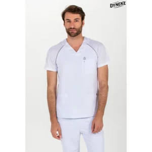 Blusón sanitario rejilla sport blanco Dyneke 8181570: vista frontal con modelo.