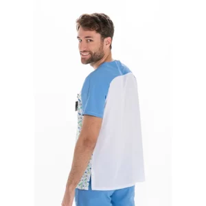 Casaca sanitaria microfibra skate Dyneke 8185080: vista de tres cuartos por detrás con modelo.