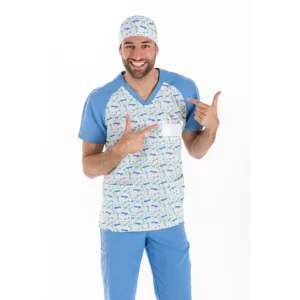 Casaca sanitaria microfibra skate Dyneke 8185080: vista frontal con modelo.