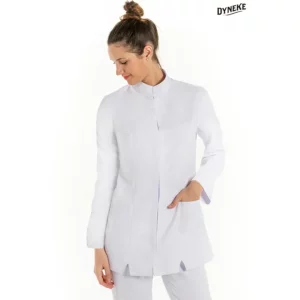 Chaqueta imperial mujer microfibra blanca m/l Dyneke 8190570: vista frontal con modelo.