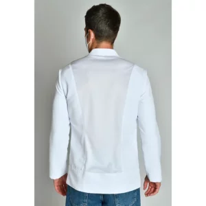 Chaqueta imperial hombre microfibra blanca m/l Dyneke 8191570: vista trasera con modelo.