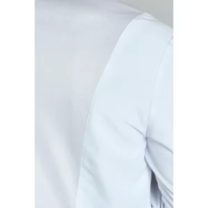 Chaqueta imperial hombre microfibra blanca m/l Dyneke 8191570: detalle del hombro y manga.