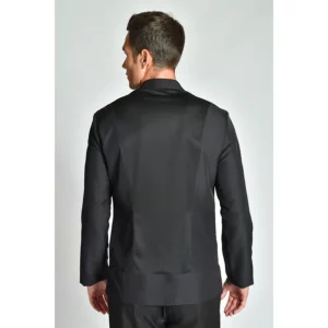 Chaqueta imperial hombre microfibra negra m/l Dyneke 8191571: vista trasera con modelo.