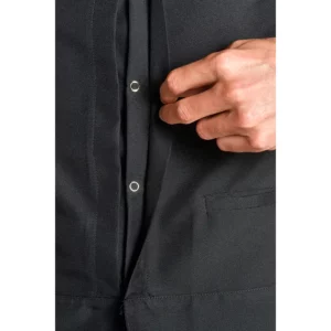 Chaqueta imperial hombre microfibra negra m/l Dyneke 8191571: detalle de los botones automáticos y cierre.
