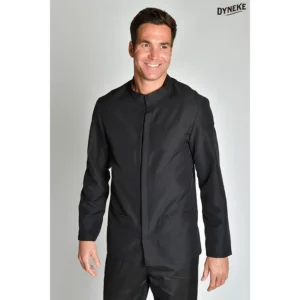 Chaqueta imperial hombre microfibra negra m/l Dyneke 8191571: vista frontal con modelo.