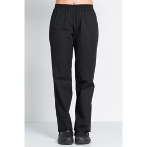 Pantalón sanidad unisex negro Dyneke 8201701: vista frontal del pantalón con modelo.