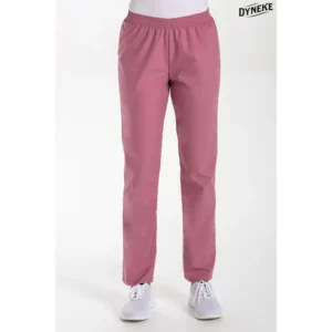 Pantalón s/ bolsillos nude rosa Dyneke 8201843: vista frontal del pantalón con modelo.