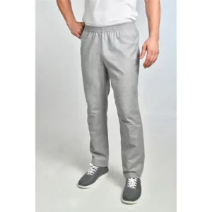 Pantalón pijama clásico sin bolsillos Dyneke 8201844: vista frontal del pantalón con modelo y calzado.