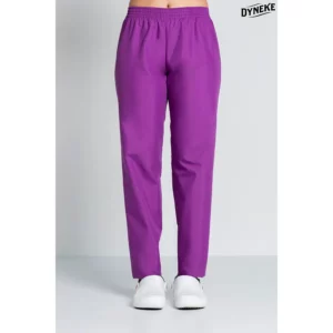 Pantalón clásico violeta Dyneke 8201859: vista frontal del pantalón con modelo.