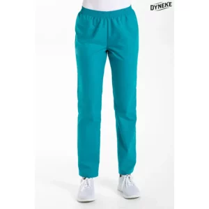 Pantalón clásico agua marina Dyneke 8201884: vista frontal del pantalón con modelo.