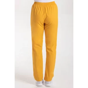 Pantalón s/ bolsillos ocre Dyneke 8201886: vista trasera del pantalón con modelo.
