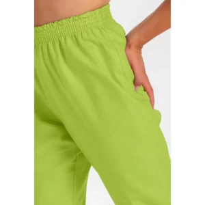 Pantalon sanidad pistacho sin bolsillos. Dyneke 8201887: detalle de la cintura y bolsillo lateral.
