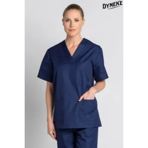 Blusón sanidad azul Dyneke 8204794: vista frontal con modelo.