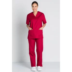 Blusón sanidad burdeos Dyneke 8204795: vista de cuerpo entero con modelo.