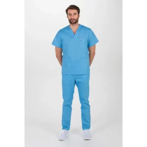 Blusón azul celeste Dyneke 8204845: vista de cuerpo entero con modelo.