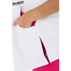 Chaqueta srta. microfibra contraste fucsia Dyneke 8209572: detalle del bolsillo lateral y abertura.