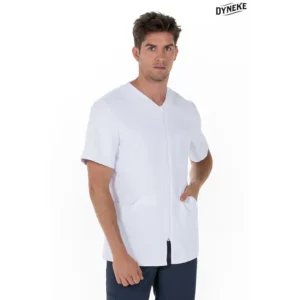 Chaqueta hombre microfibra blanca m/c Dyneke 8210570: vista frontal con modelo.