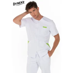 Chaqueta cbro.microfibra contraste pistacho Dyneke 8210573: vista frontal con modelo.