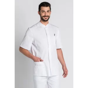 CHAQUETA BLANCA 8251 Dyneke 8251700: vista frontal con mano en el bolsillo.