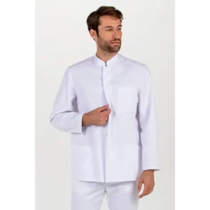 CHAQUETA BLANCA 8252 Dyneke 8252700: vista frontal del cierre con modelo.