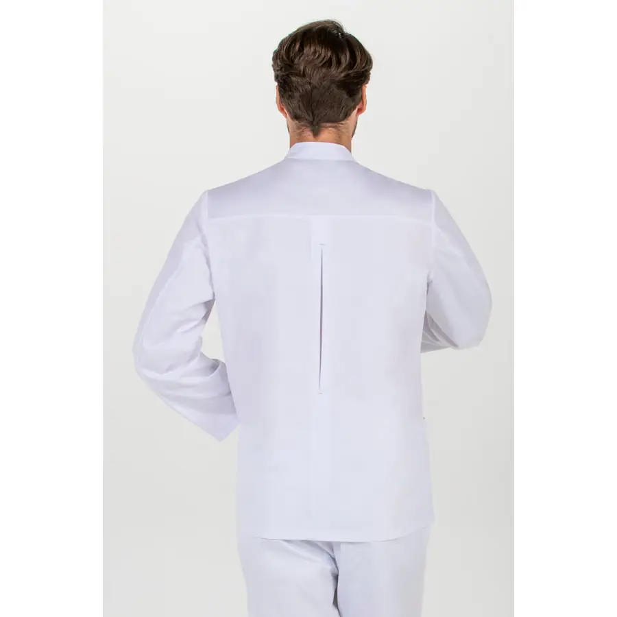 Chaqueta Dyneke 8252700 hombre Pespuntes manga larga 3 CHAQUETA BLANCA 8252 Dyneke 8252700: vista trasera con modelo.