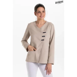 Chaqueta presillas m/l beige Dyneke 8258569: vista frontal con modelo.