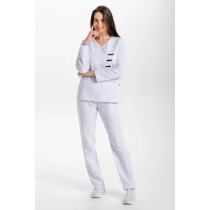 Chaqueta presillas m/ blanca Dyneke 8258570: vista de cuerpo entero con modelo.