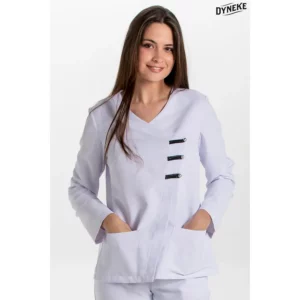 Chaqueta presillas m/ blanca Dyneke 8258570: vista frontal con modelo.