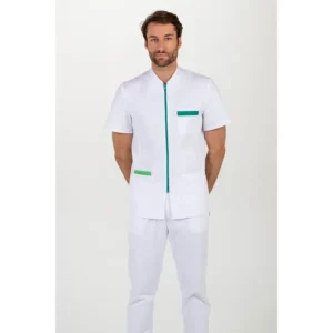 Chaqueta hombre cremallera contraste verde m/c Dyneke 8262873: vista de cuerpo entero con modelo.