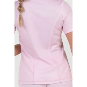 Casaca sanidad microfibra punto rosa Dyneke 8265521: detalle de la espalda y costuras.