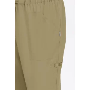 Pantalon caqui poliéster elástico cinta Dyneke 8268344: detalle de los bolsillos laterales del pantalón.