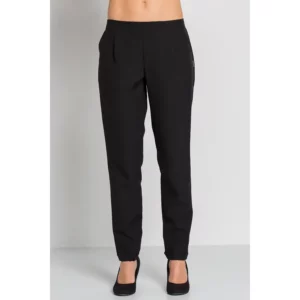 Pantalón negro dobladillo Dyneke 8287725: vista frontal del pantalón con modelo.