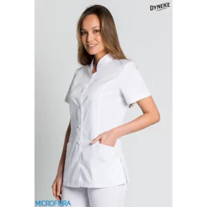 Chaqueta mujer m/c basica microfibra Dyneke 8295570: vista de tres cuartos con modelo.