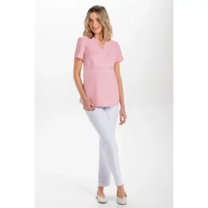 Chaqueta pekin rosa vivos raso Dyneke 8299481: vista de conjunto con modelo.