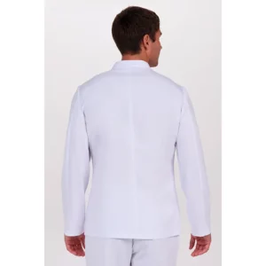 Chaqueta cbro.elástica blanca cuello mao Dyneke 8332784: vista trasera con modelo.