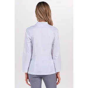 Chaqueta mujer doble vivo gris cremallera m/l Dyneke 8338797: vista trasera con modelo.
