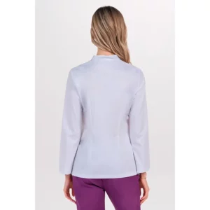 Chaqueta mujer doble vivo morado cremallera m/l Dyneke 8338859: vista trasera con modelo.