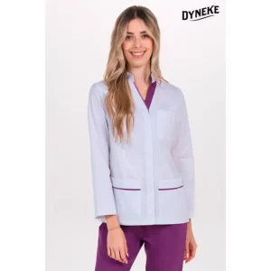 Chaqueta mujer doble vivo morado cremallera m/l Dyneke 8338859: vista frontal con modelo.