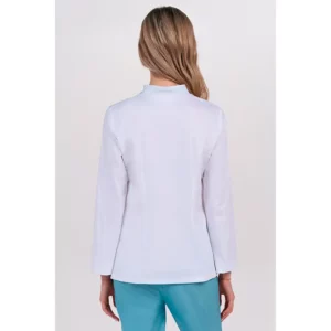 Chaqueta mujer doble vivo aguamarina cremallera m/l Dyneke 8338884: vista trasera con modelo.