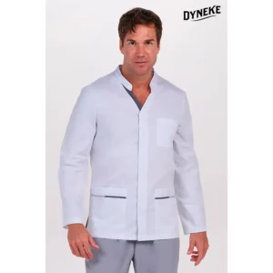 Chaqueta hombre doble vivo gris cremallera m/l Dyneke 8339797: vista frontal con modelo.