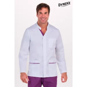 Chaqueta hombre doble vivo morado cremallera m/l Dyneke 8339859: vista frontal con modelo.