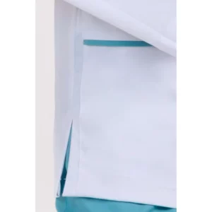 Chaqueta hombre doble vivo aguamarina cremallera m/l Dyneke 8339884: detalle del bolsillo y abertura lateral.