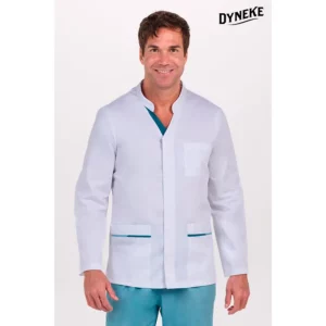 Chaqueta hombre doble vivo aguamarina cremallera m/l Dyneke 8339884: vista frontal con modelo.