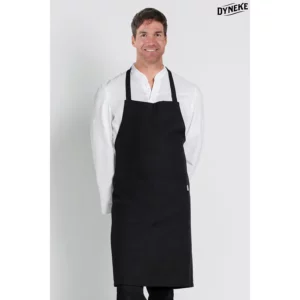 DELANTAL UNISEX NEGRO CON PETO Dyneke 8426725: vista frontal con modelo.