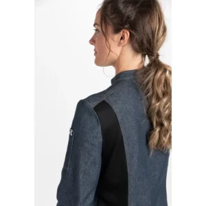 Chaqueta cocinera corchetes tejana rejilla Dyneke 8448775: detalle de la espalda y manga.